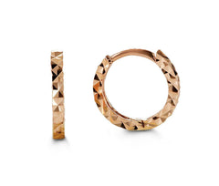 10K Rose Gold Diamond Cut Baby Huggies
