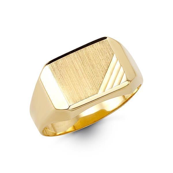 10K Yellow Gold Men Signet Ring