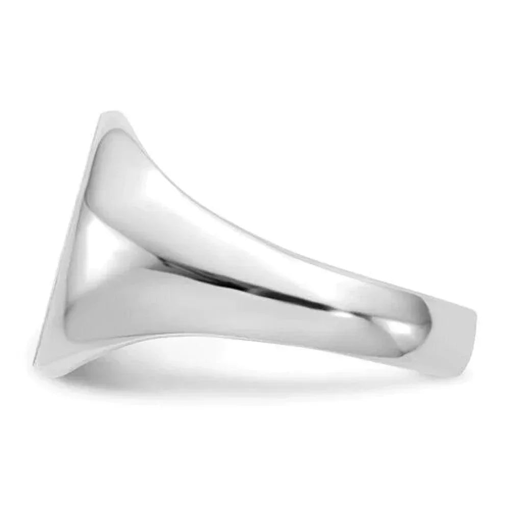 10K White Gold Mens Oval-Shaped Signet Ring