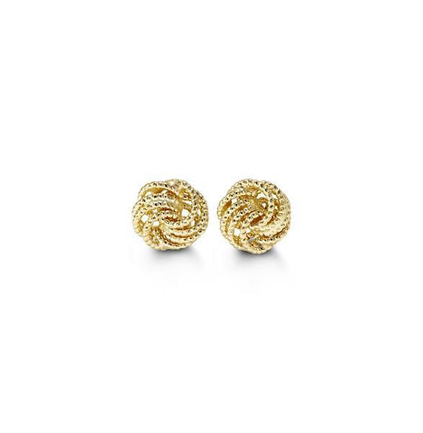 10K Yellow Gold Twist design Knot Earrings