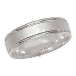 Sterling Silver Mens 6mm Fancy Wedding Band