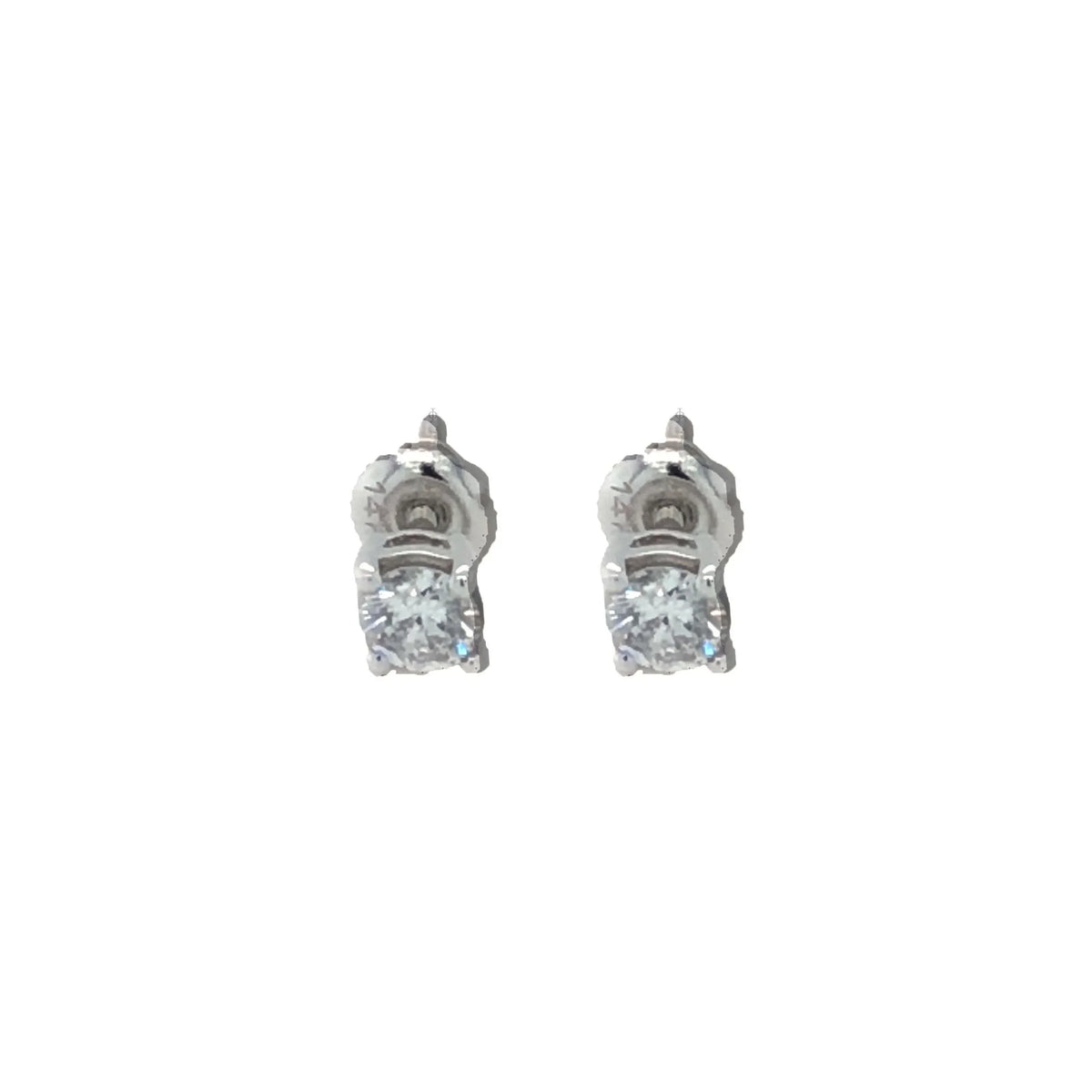 14K White Gold 0.20TDW Diamond Solitaire Stud Earrings