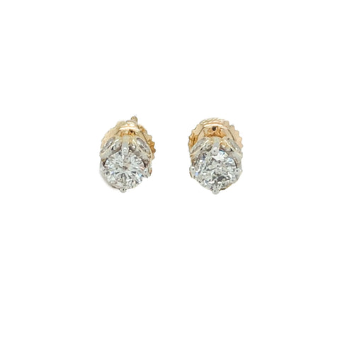 14K Yellow Gold 1.00TDW Solitaire Diamond Stud Earring