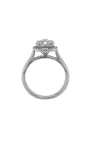 14K White 0.75TDW Diamond Illusion Imperial Style 3 Piece Wedding Set