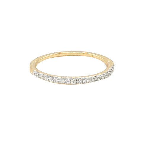 14K Yellow Gold 0.15TDW Diamond Claw Set Semi Eternity Band