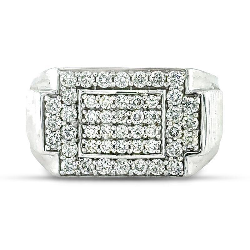 10K White Gold 1.00TDW Mens Diamond Ring