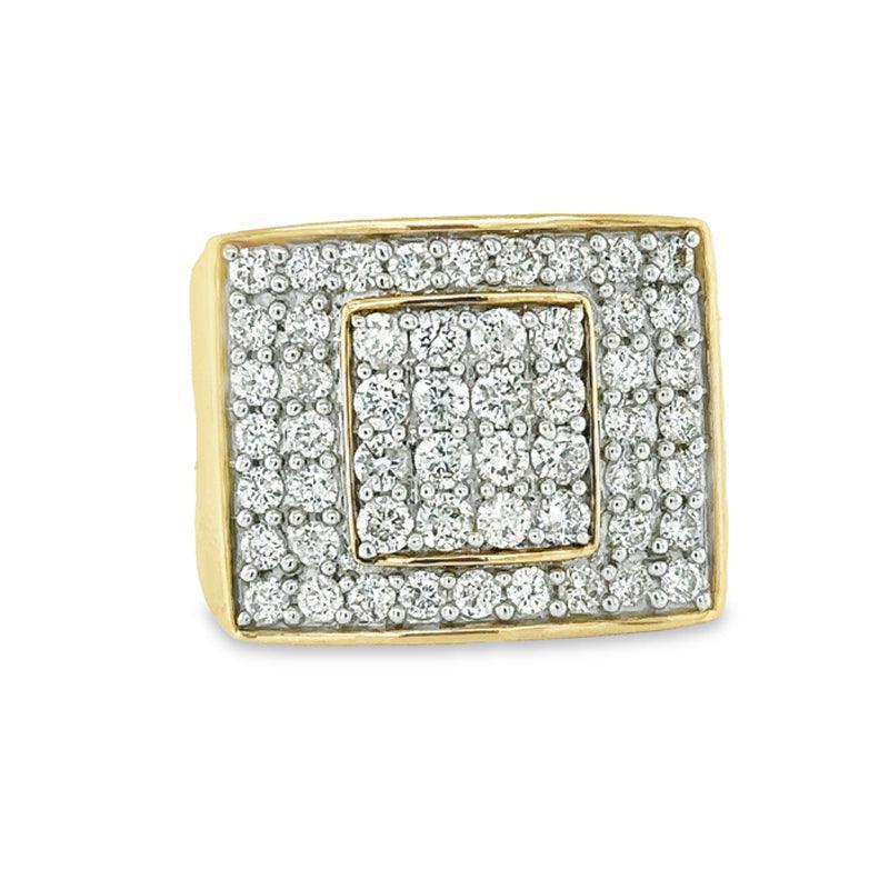 Stunning 2.00TDW Mens Diamond Ring in Lustrous 10K Yellow Gold