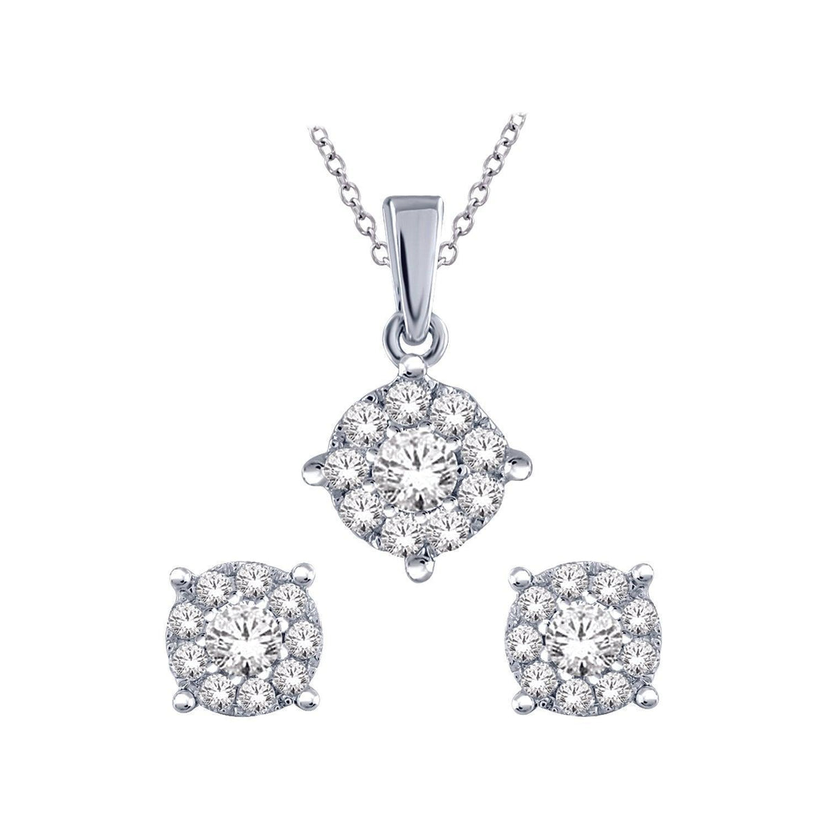 10KW 0.50TDW Diamond Imperial Pendant and Earring Set