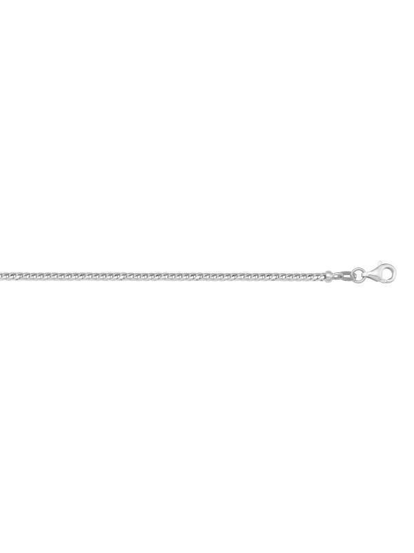 14K, 18K White Gold Franco 1.0 mm Italian Chain