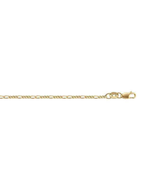 10K Yellow Gold Figaro Link 1.6 mm Light Gold Plated Italian Chain