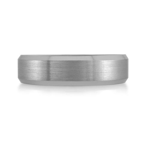 6mm Gray Tungsten Carbide Band with Brushed Center and Polished Edges