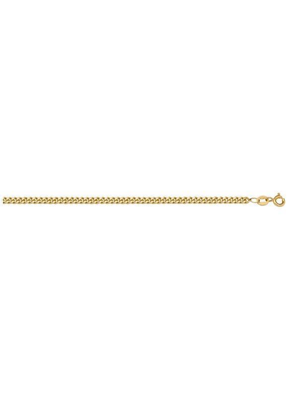 10K, 14K, 18K Yellow Gold Curb Link 1.2 mm Italian Chain
