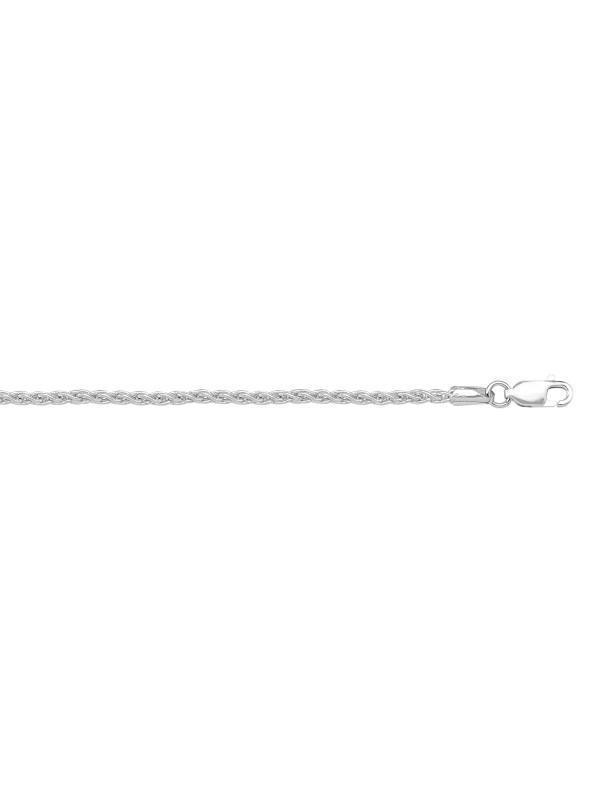 10K, 14K, 18K White Gold Round Wheat 1.3 mm Italian Chain