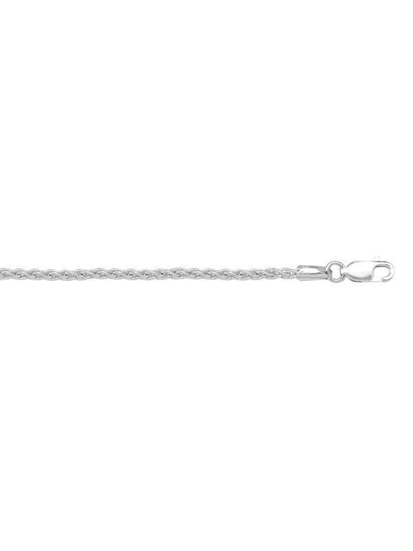 10K, 14K, 18K White Gold Round Wheat 1.5 mm Italian Chain