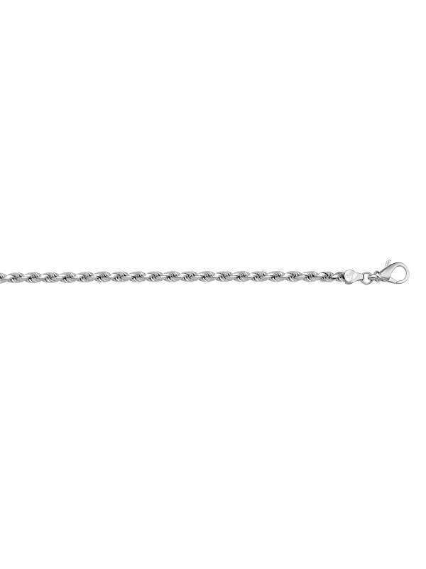 14K, 18K White Gold Solid Diamond Cut Rope 1.8 mm Italian Chain