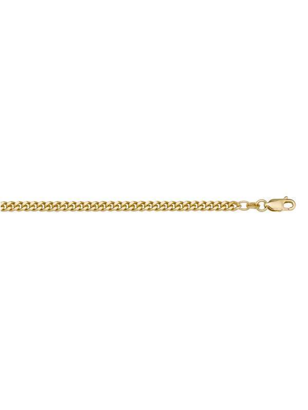 10K, 14K, 18K Yellow Gold Curb Link 2.0 mm Italian Chain