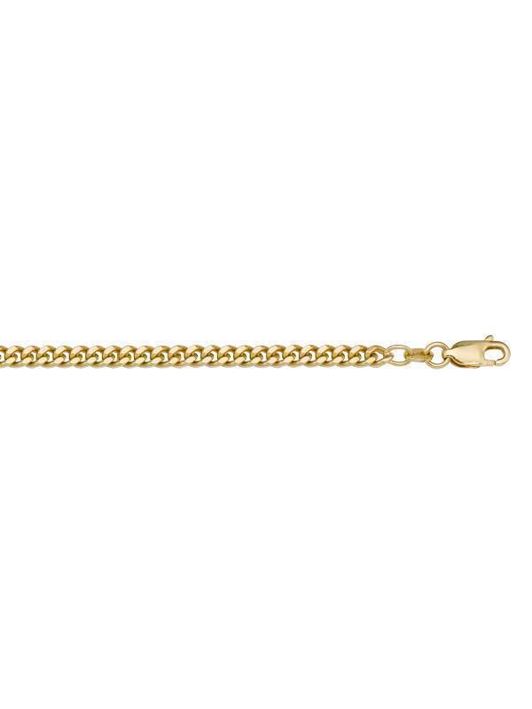 10K, 14K, 18K Yellow Gold Curb Link 2.5 mm Italian Chain