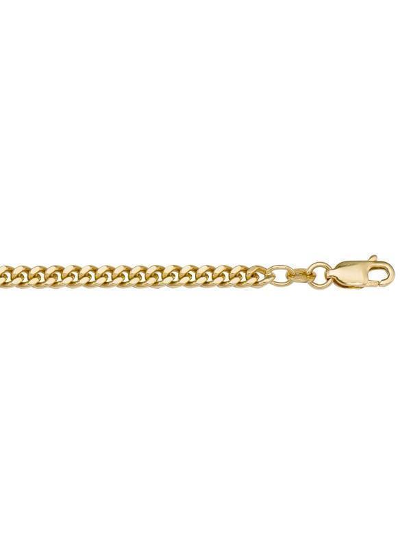 10K, 14K, 18K Yellow Gold Curb Link 3.3 mm Italian Chain