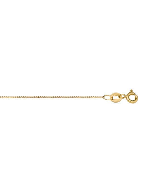 10K, 14K, 18K Yellow Gold Solid Box Link 0.6 mm Italian Chain
