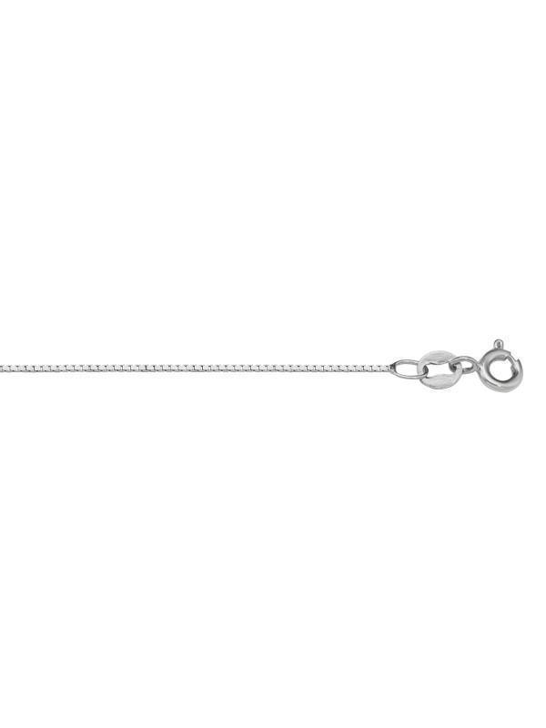 10K, 14K, 18K White Gold Box Link 0.6 mm Italian Chain