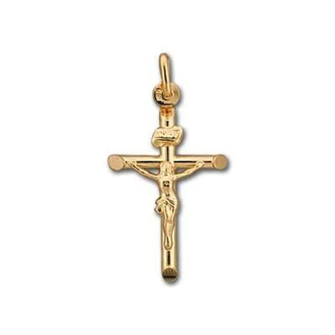 10k, 14k Yellow Gold Religious Italian Cross with Crusifix