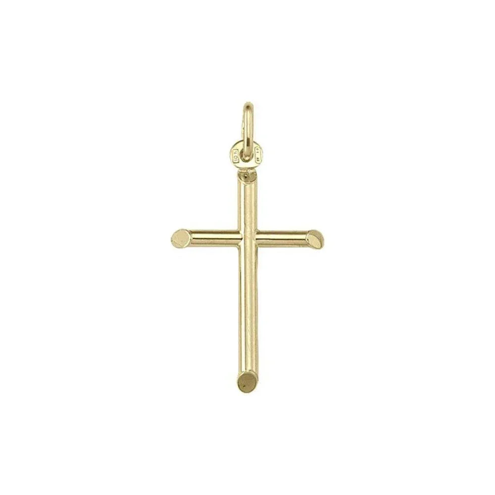 10, 14, 18 Karat Yellow Gold Small Religious Classic Italian Cross