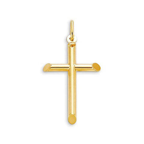 10, 14, 18 Karat Yellow Gold Large Religious Classic Italian Cross