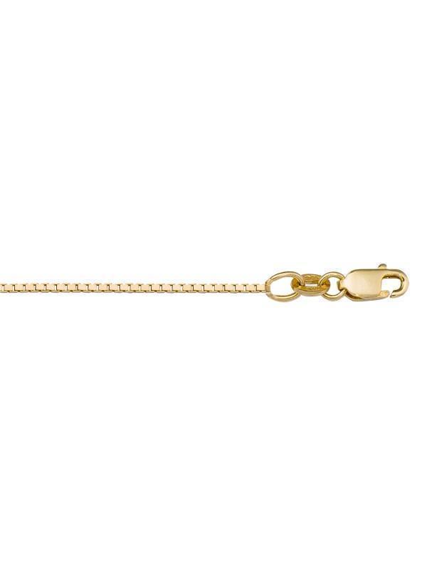 10K, 14K, 18K Yellow Gold Solid Box Link 1.0 mm Italian Chain
