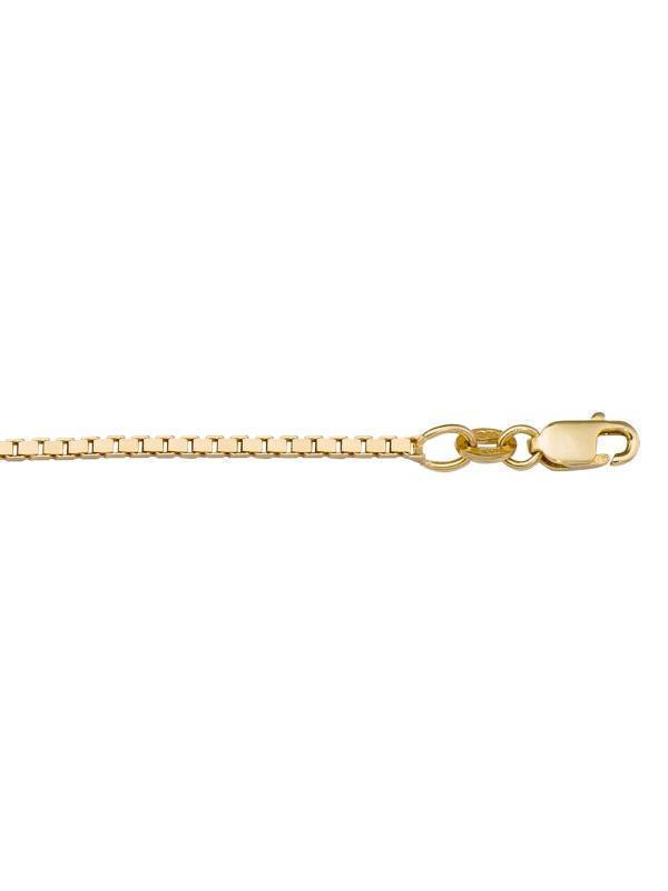 10K, 14K, 18K Yellow Gold Solid Box Link 1.5 mm Italian Chain