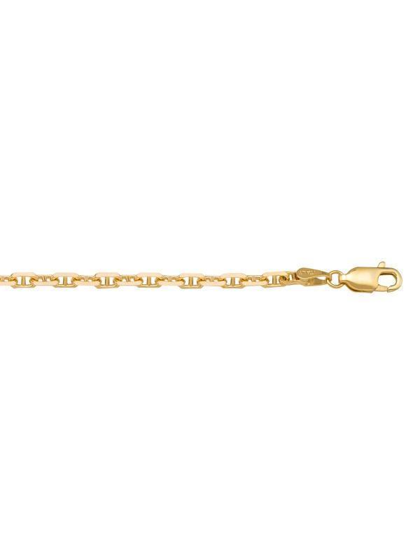 10K, 14K, 18K Yellow Gold Anchor Link 2.8 mm Italian Chain