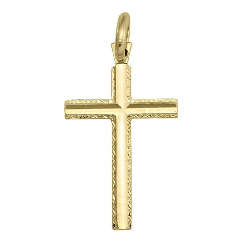 10, 14, 18 Karat Yellow Gold Religious Classic Italian Cross