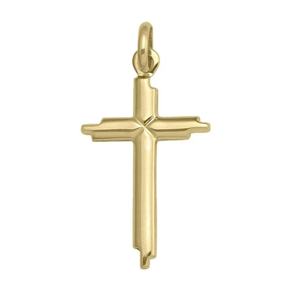 10, 14, 18 Karat Yellow Gold Religious Classic Italian Cross