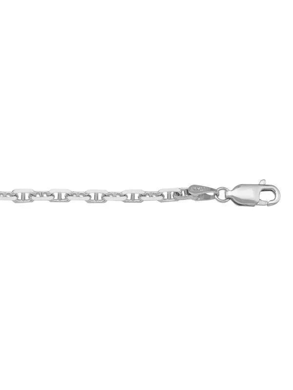 18K White Gold Anchor Link 3.5 mm Italian Chain With