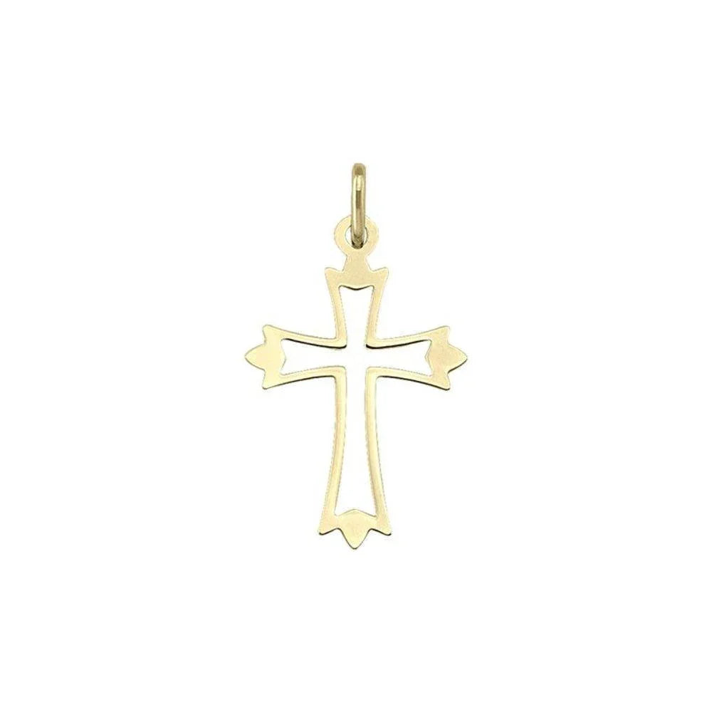 14K Yellow Gold Religious Italian Cross in Cross Pendant