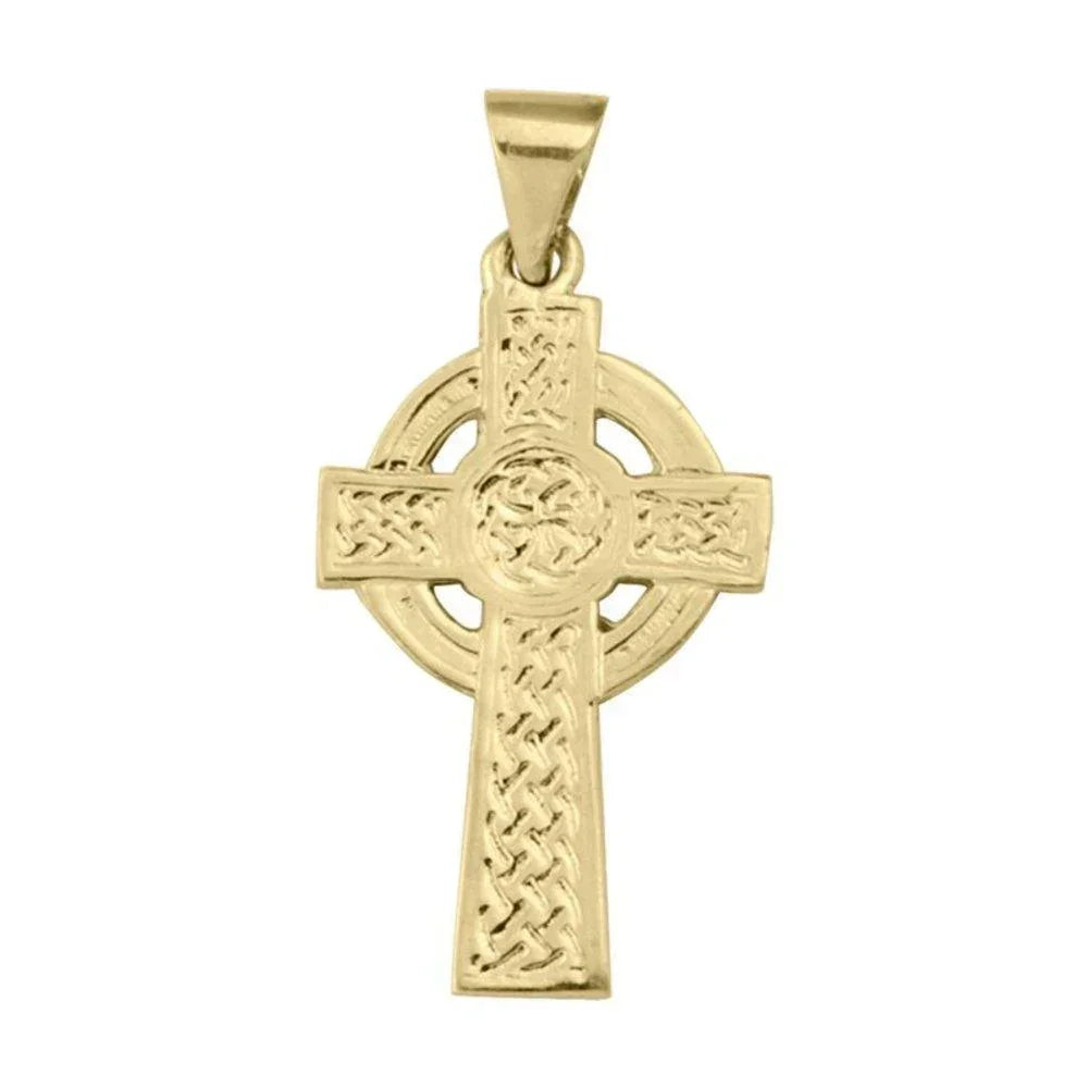 10, 14, 18 Karat Yellow Gold Religious Classic Italian Catholic Cross