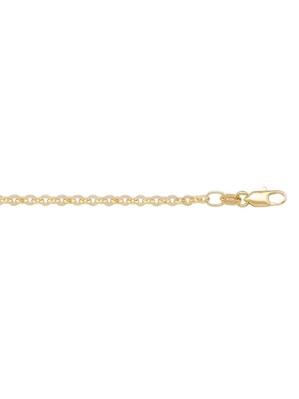 10K, 14K, 18K Yellow Gold Cable 2.0 mm Italian Chain