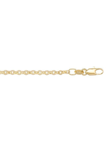 10K, 14K, 18K Yellow Gold Cable 2.4 mm Italian Chain