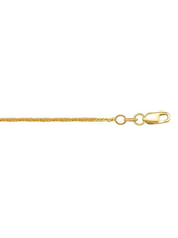 10K, 14K, 18K Yellow Gold Square Wheat 0.8 mm Italian Chain