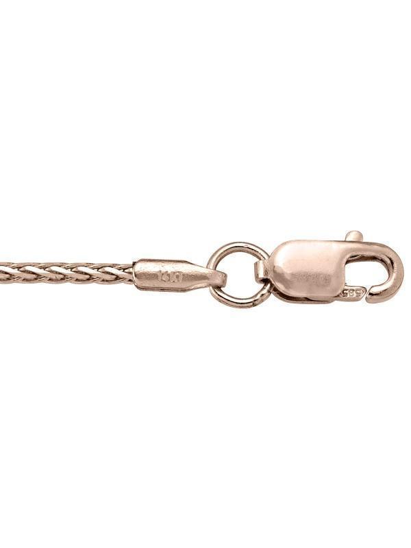 14K Rose Gold Round Wheat 1.2 mm Italian Chain