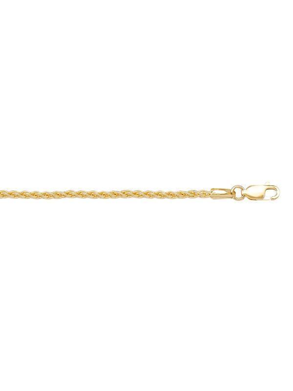 10K, 14K, 18K Yellow Gold Round Wheat 1.5 mm Italian Chain