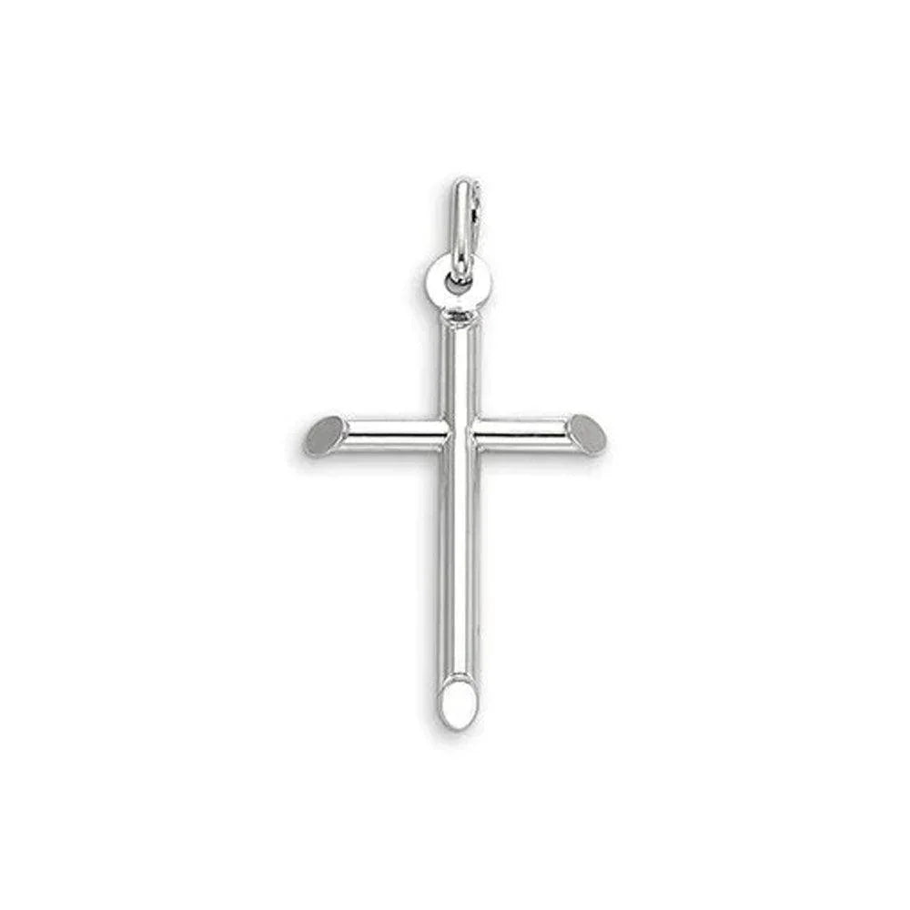 10, 14, 18 Karat White Gold Small Religious Classic Italian Cross
