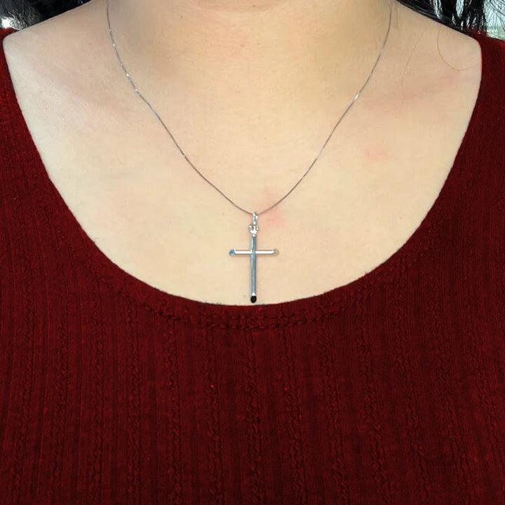 10, 14, 18 Karat White Gold Small Religious Classic Italian Cross