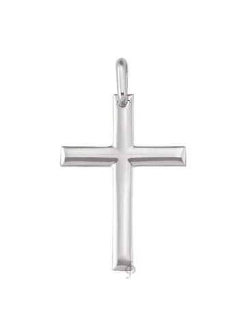 14, 18 Karat White Gold Religious Classic Italian Cross