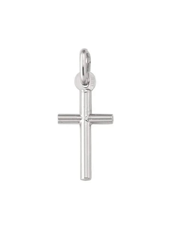 10, 14, 18 Karat White Gold Religious Classic Italian Cross Pendant