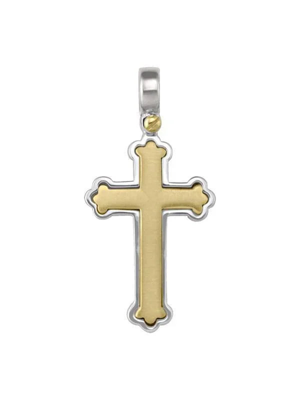 14K, 18K White and Yellow Gold Orthodox Religious Italian Cross