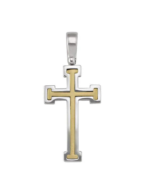 14K, 18K White and Yellow Gold Fancy Religious Italian Cross