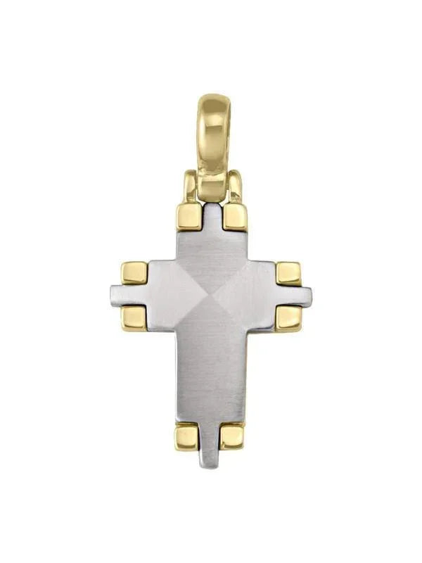 14K, 18K Yellow and White Gold Fancy Religious Italian Cross