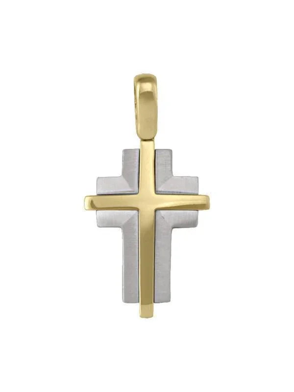 14K, 18K Yellow and White Gold Religious Italian Cross