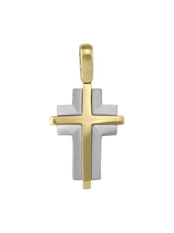 14K, 18K Yellow and White Gold Religious Italian Cross