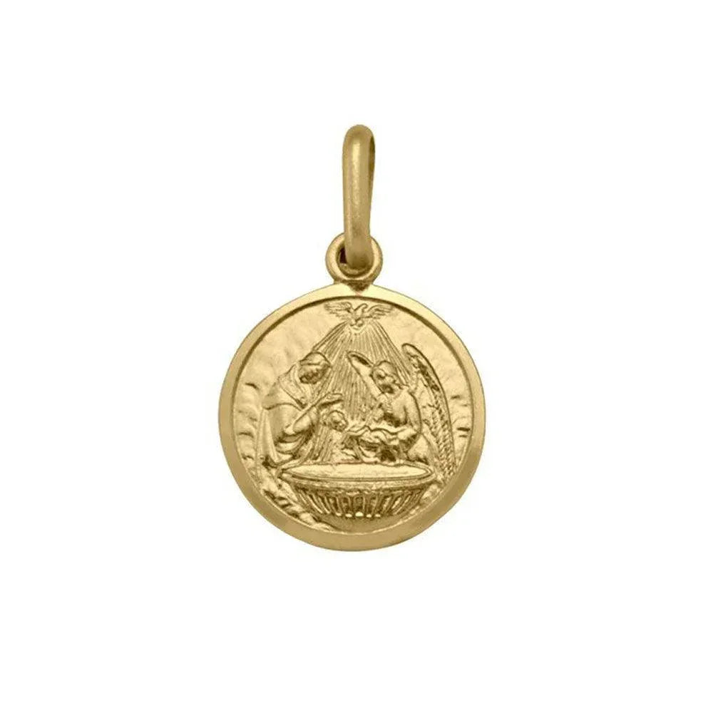 10, 14, 18 Karat Yellow Gold Solid Baptism Medalion
